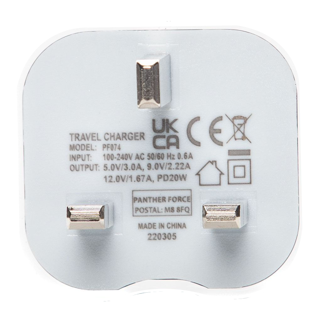 PF74- PANTHER FORCE 20W TYPE-C MAIN PLUG (STRAIGHT PIN) PF74- PANTHER FORCE 20W TYPE-C MAIN PLUG (STRAIGHT PIN)